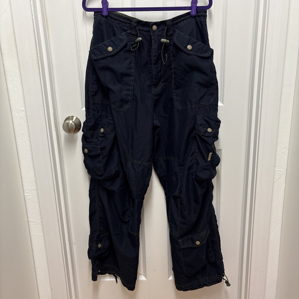 Vintage 90s Y2K‎ Mac Gear Gorpcore Navy Baggy Wide Leg Cargo Rave Size Medium